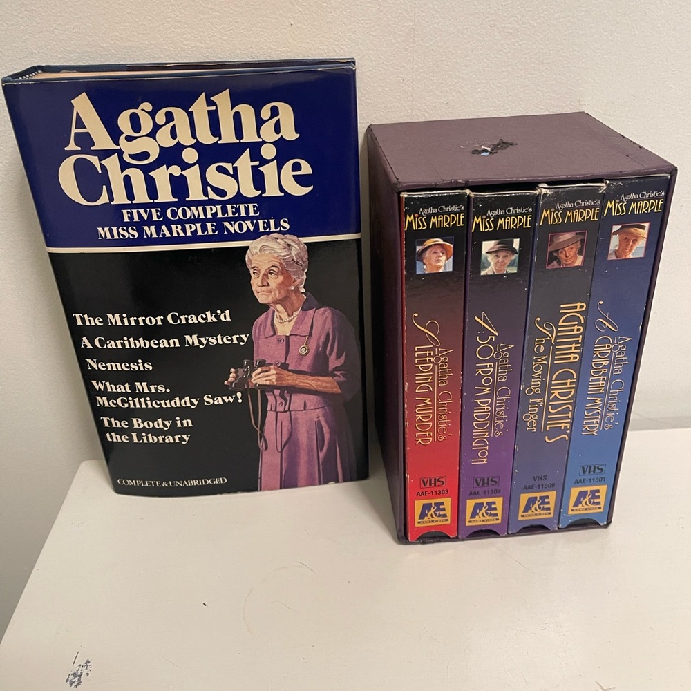 Vintage Agatha Christie Book and VHS bundle